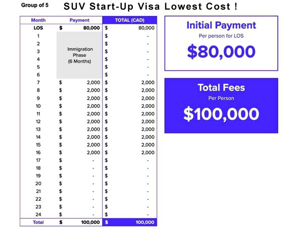 SUV Visa lowest cost